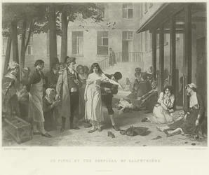 Dr. Pinel in het ziekenhuis van Salpetriere (gravure)