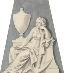 Graf met Zittende Dame, Zich Ondersteunend op een Urn