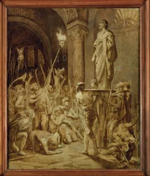 Clovis, koning van de Franken (schilderij op doek)