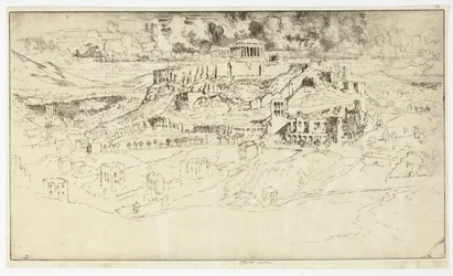Athene vanaf het graf van Philopotes