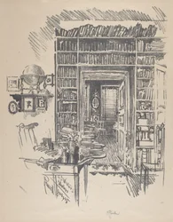 Boekenkamer bij Dr. Wister, 1912