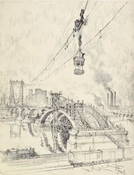De brug bouwen, Minneapolis, 1915