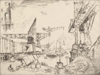 Kranen in Duisburg, 1910
