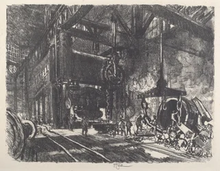 In het land van Brobdingnag, de pantserplaat buigpers, 1917