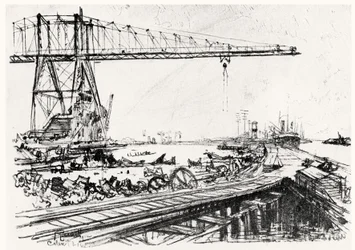 Mount Hope, plaat II uit Het Panamakanaal door Joseph Pennell