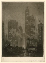 New York. Veerboot bij Courtland Street