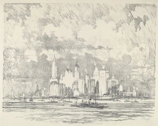 New York vanaf Ellis Island