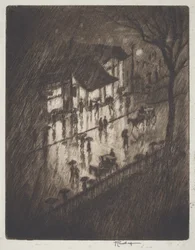 Regenachtige Nacht, Charing Cross Winkels