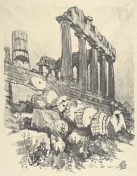 De gevallen zuil, Athene, 1913