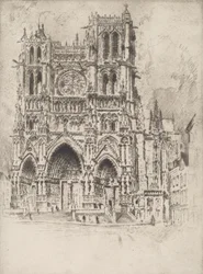 De westelijke gevel, Amiens, 1907