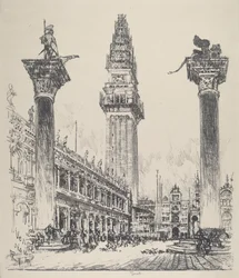 Venetië, Herbouw van de Campanile, 1911