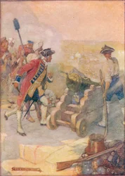 Clive vuurde zelf een van de kanonnen af, ca. 1908, ca. 1920