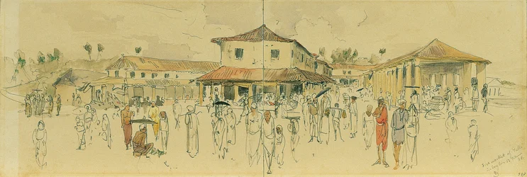 Vismarkt in Point de Galle op Ceylon (Sri Lanka)