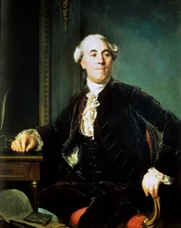 Portret van Jacques Necker (1732-1804). Hij was minister van Financiën onder Lodewijk XVI - Schilderij van Joseph Siffred Duplessis (1725-1802) (Joseph-Siffred, Joseph Siffrede, Joseph-Siffrede, Joseph Siffrein, Joseph-Siffrein)