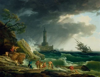 Een storm aan de Middellandse Zeekust