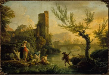 Landschap met wasvrouwen, in 1763