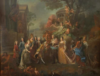 Allegorie op de hereniging van keurvorst Max Emanuel met zijn familie