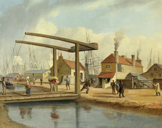 Het Monmouthshire-kanaal bij Newport, 1800-1850