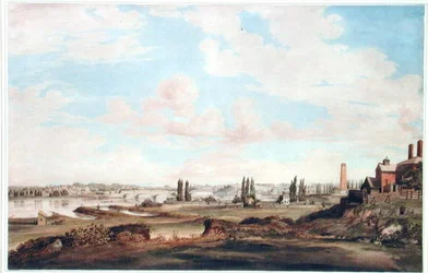Uitzicht op Philadelphia en de Schuylkill River, c.1816
