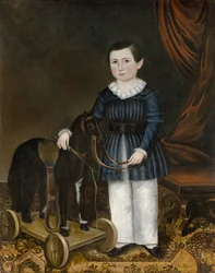 Jongen met een speelgoedpaard, c.1845