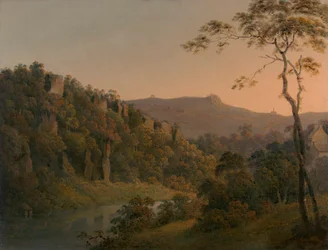 Matlock Dale, kijkend naar Black Rock Escarpment