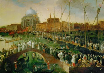 De processie op verlossingsdag (olieverf op doek)