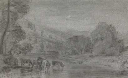 Landschap met vee dat drinkt