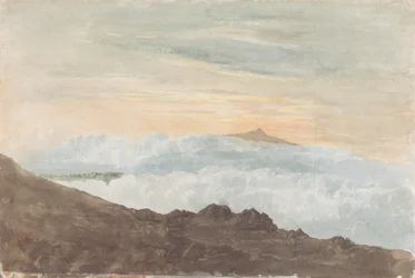 Bergachtig Landschap met Wolken