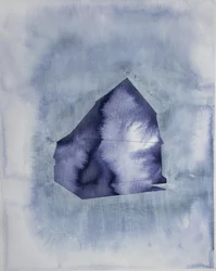 Blauw aquarelhuis