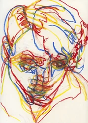 Kleurrijk, expressief portret