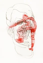 Rood abstract gezicht