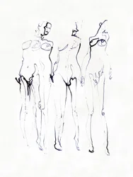 Drie elegante figuren
