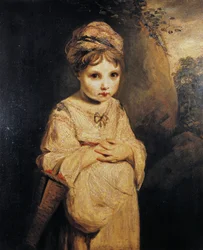Meisje met aardbeien, schilderij door Joshua Reynolds (1723-1792)