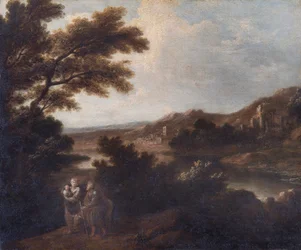 Landschap met de vlucht naar Egypte