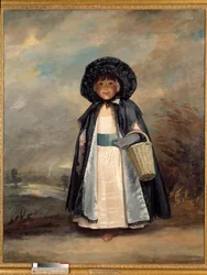 Portret van Miss Frances Crewe Portret van Frances Anne (Greville), Lady Crewe (overleden 1818) en vrouw van John Crewe. schilderij door Joshua Reynolds (1723-1792)