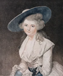 De Eerbare Miss Bingham (overleden 1831) gegraveerd door Francesco Bartolozzi (1727-1815) gepubliceerd door E. M. Diemar, 1786