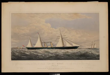 Aan de heren Dent & Co van China, deze prent van het stoomschip Ly-Ee-Moon, Norman Hill, Esqr Commandant.... gebouwd door de Thames Iron Works and Shipbuilding Company, Blackwall..., c.1860