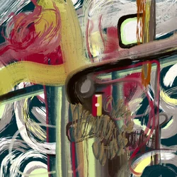 Levendige abstracte penseelstreken