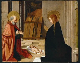 De Geboorte, ca. 1500 (schilderij op hout)