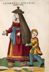 Bijvrouw met kind. Uit Habitus praecipuorum popularum, door Jost Amman