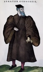 Genovese senator, gravure uit Habitus praecipuorum popularum