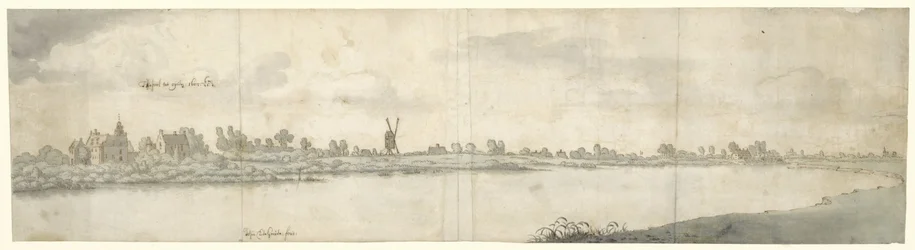 Gezicht op Kasteel Ooij, nabij Nijmegen, Noord-Brabant
