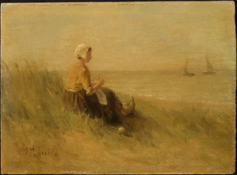 Vrouw aan de oever