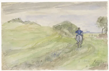 Ruiter op een landweg