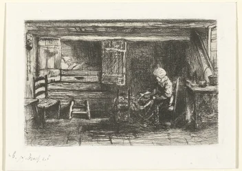 Twee figuren in een interieur