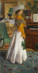 Portret van vrouw of zomerverblijf