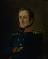 De marineschilder Emil Wilhelm Normann in zijn uniform als marineofficier