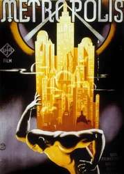 Poster voor de Hongaarse release van Metropolis, geregisseerd door Fritz Lang, 1927
