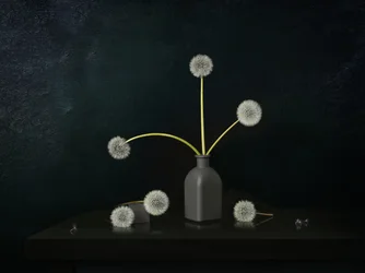 Stilleven met paardenbloemen