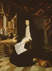 Portret van Koningin Mariana van Spanje (geb.1631) in Rouw
